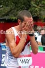 Steven Way (England) and winner Michael Shelley (Australia) in the mens Commonwealth Games Marathon, Glasgow. Photo: David T. Hewitson/Sports for All Pics
